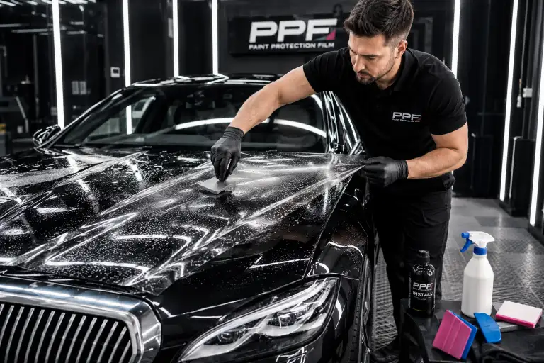 applying ceramic coating on a car in Richmond