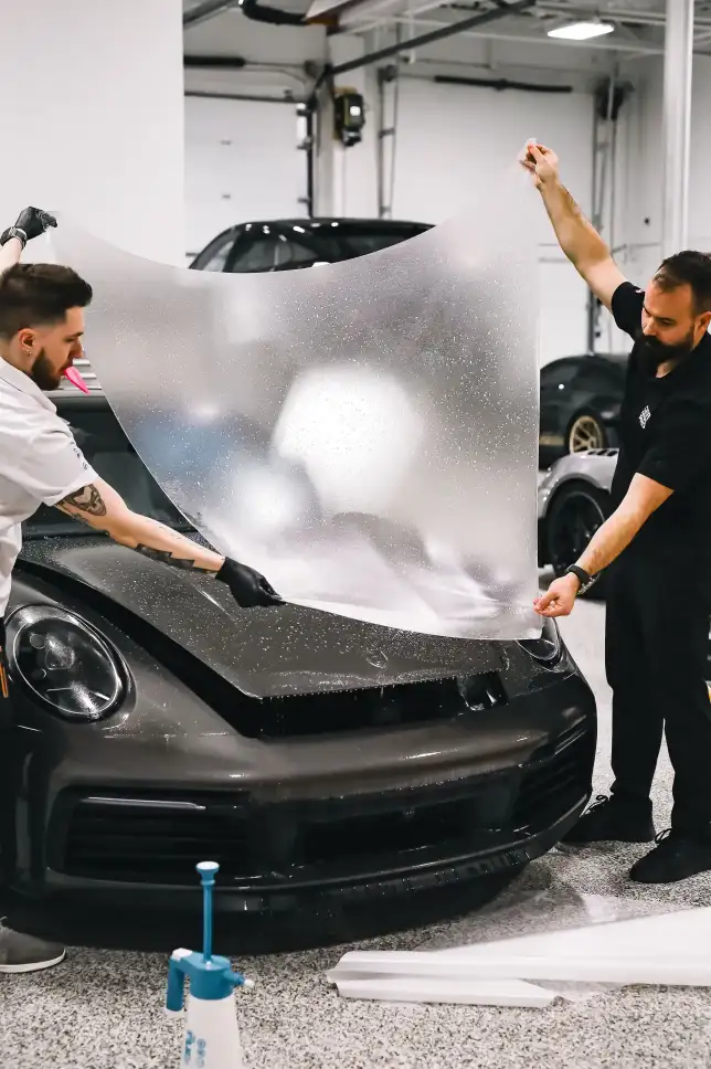 Ceramic coating applied to a black car in Richmond