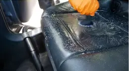 Professional leather seat cleaning